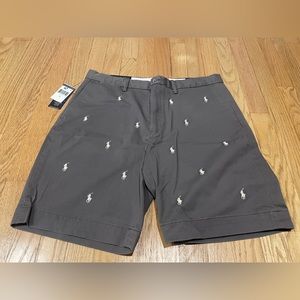 Polo Ralph Lauren All Over Pony Logo Stretch Classic Fit Shorts 9” Chino